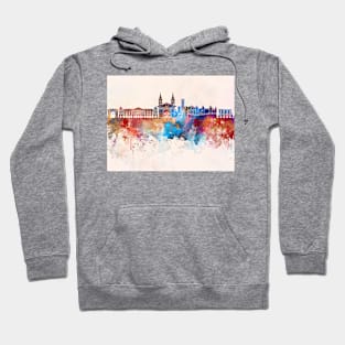 Aosta skyline in watercolor background Hoodie